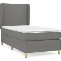 Syfax Boxspringbett mit Matratze Dunkelgrau 80x200 cm Stoff