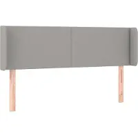 Syfax Kopfteil mit Ohren Hellgrau 147x16x78/88 cm Stoff