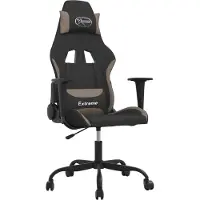 Syfax Gaming-Stuhl Schwarz und Taupe Stoff