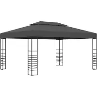 Syfax Gartenpavillon 3x4 m Anthrazit mit belüftetem Polyesterdach und Stahlgestell
