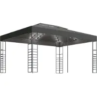 Syfax Pavillon mit LED-Lichterkette 3x4 m Anthrazit