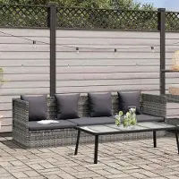 Prolenta Maison Exclusive - Garten-Sofabett 200x60 cm Poly Rattan Grau