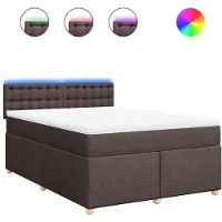 Syfax Boxspringbett mit Matratze Dunkelbraun 140x200 cm Stoff