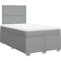 Syfax Boxspringbett mit Matratze Hellgrau 120x200 cm Stoff