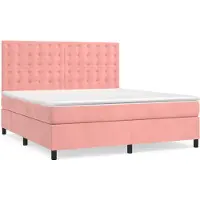 Syfax Boxspringbett mit Matratze Rosa 180x200 cm Samt