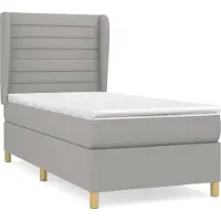 Syfax Boxspringbett mit Matratze Hellgrau 100x200 cm Stoff