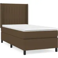 Syfax Boxspringbett mit Matratze Dunkelbraun 90x200 cm Stoff