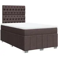 Syfax Boxspringbett mit Matratze Dunkelbraun 120x200 cm Stoff