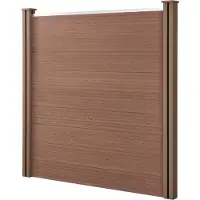 Neu.holz WPC Gartenzaun 'Segovia' mit 2 Pfosten Sichtschutz 183 x 187 cm Zaun Braun