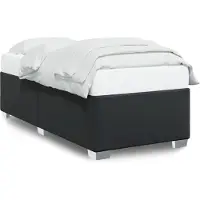 vidaXL Bettgestell Schwarz 90x200 cm Kunstleder