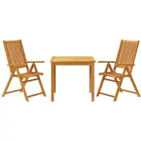 vidaXL 3-tlg. Garten-Essgruppe 85x85x74 cm Massivholz Akazie
