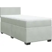 Syfax Boxspringbett mit Matratze Hellgrau 80x200 cm Samt