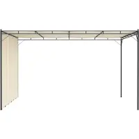 vidaXL Möbel Garten-Pavillon Wasserdicht Design - Partyzelt/ Festzelt - mit Seitenvorhang 4x3x2,25 m Creme Top4158041