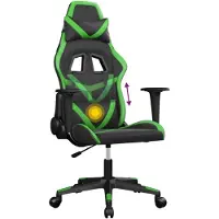 vidaXL Gaming-Stuhl mit Massagefunktion Schwarz und Grün Kunstleder