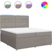 vidaXL Boxspringbett mit Matratze Taupe 200x200 cm Stoff