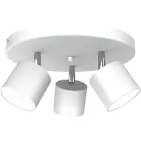 Mangel Deckenstrahler Cloudy dreiflammig Rondell weiß , dimmbar, weiß / opal, für Wohn- / Esszimmer, Metall, Modern, Strahler