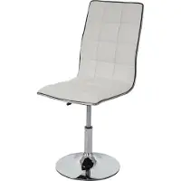 MCW Esszimmerstuhl MCW-C41, Stuhl Küchenstuhl, höhenverstellbar drehbar, Kunstleder weiß