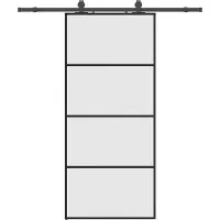 Syfax Schiebetür mit Beschlag Schwarz 90x205 cm ESG-Glas