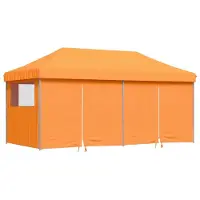 Syfax Partyzelt Faltbar Pop-Up mit 4 Seitenteilen Orange