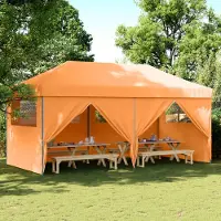 vidaXL Möbel Partyzelt Faltbar Pop-Up mit 4 Seitenteilen Orange - Pavillon 4004953