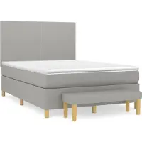 Syfax Boxspringbett mit Matratze Hellgrau 140x190 cm Stoff