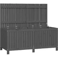 vidaXL Gartentruhe Grau 147x68x64 cm Massivholz Kiefer