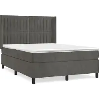Syfax Boxspringbett mit Matratze Dunkelgrau 140x190 cm Samt