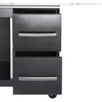 All'Grill Schubladen-System re. f. Modular CHEF L -black- 2 Schubfächer je 36,5 x 28,5 x 48 cm inkl. Griff u. Soft Close (Außenmaß)