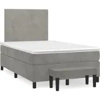 Syfax Boxspringbett mit Matratze Hellgrau 120x200 cm Samt