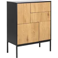 Ebuy24 Sea Sideboard 3 Türen und 2 Schubladen schwarz.