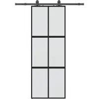 Syfax Schiebetür mit Beschlag Schwarz 76x205 cm Hartglas