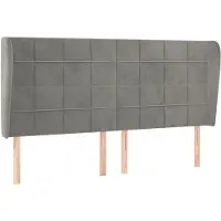 Syfax Kopfteil mit Ohren Hellgrau 163x23x118/128 cm Samt
