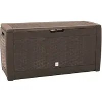 vidaXL Gartentruhe Braun 119x48x60 cm Polypropylen - Aufbewahrungsbox - Aufbewahrungsboxen - Werkzeugkasten - Werkzeugtruhe