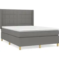 Syfax Boxspringbett mit Matratze Dunkelgrau 140x200 cm Stoff