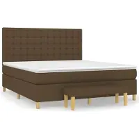 Syfax Boxspringbett mit Matratze Dunkelbraun 180x200 cm Stoff