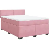 Syfax Boxspringbett mit Matratze Rosa 160x200 cm Samt