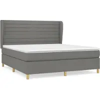 Syfax Boxspringbett mit Matratze Dunkelgrau 160x200 cm Stoff