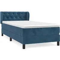 Syfax Boxspringbett mit Matratze Dunkelblau 80x200 cm Samt