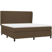 Syfax Boxspringbett mit Matratze Dunkelbraun 160x200 cm Stoff