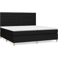 Syfax Boxspringbett mit Matratze Schwarz 200x200 cm Stoff