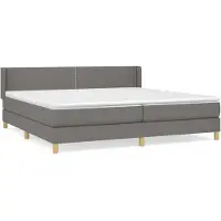 Syfax Boxspringbett mit Matratze Dunkelgrau 200x200 cm Stoff