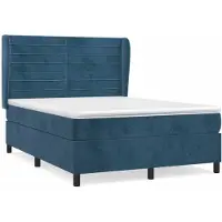 Syfax Boxspringbett mit Matratze Dunkelblau 140x200 cm Samt