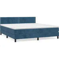 Syfax Boxspringbett mit Matratze Dunkelblau 160x200 cm Samt