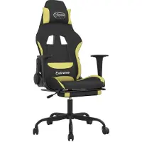 Syfax Gaming-Stuhl mit Massage & Fußstütze Schwarz und Hellgrün Stoff
