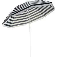 Outtec Höhenverstellbarer Sonnenschirm, Gartenschirm, Strandschirm, Marktschirm, Terrassenschirm - Ø200 cm - für Garten, Strand, Terrasse