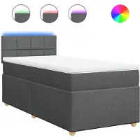 Syfax Boxspringbett mit Matratze Dunkelgrau 80x200 cm Stoff
