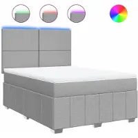 Syfax Boxspringbett mit Matratze Hellgrau 140x200 cm Stoff