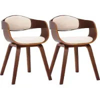 CLP 2er Set Stühle Kingston Kunstleder Mit Holzgestell walnuss/creme