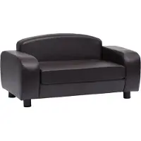 Syfax Hundesofa Braun 80x50x40 cm Kunstleder
