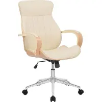 CLP Bürostuhl ergonomisch Melilla Höhenverstellbar und Drehbar | Farbe natur/creme